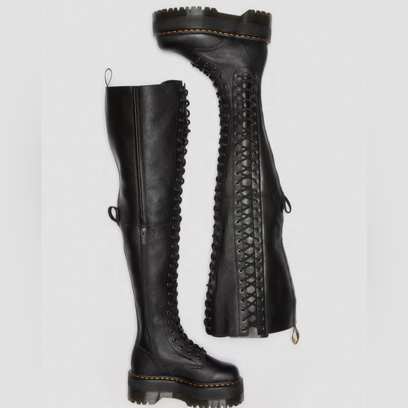 NIB Dr. Martens Rare Azreya Leather28-Eye Platform OTK Lace Up Boots US 8 UK 6 - Picture 14 of 16